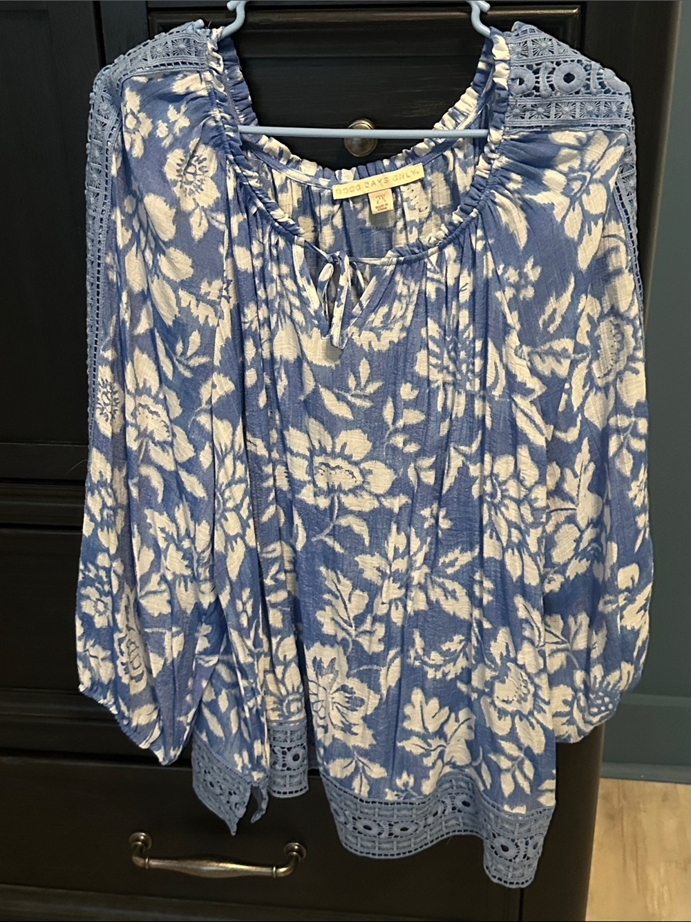 Periwinkle color and white floral Tunic